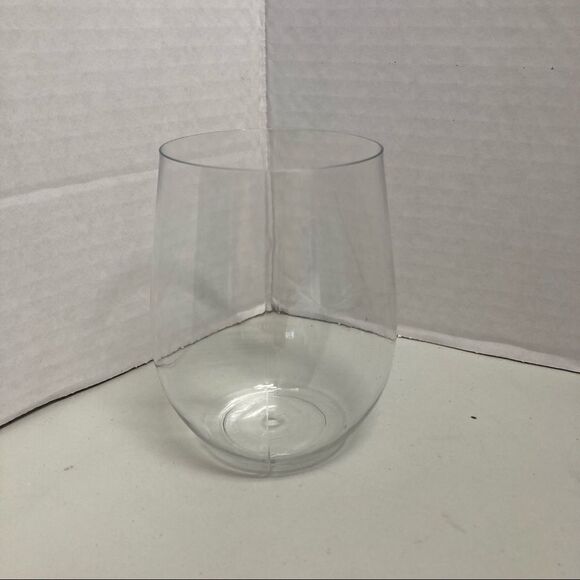 MUNFIX 12 Stemless Plastic 12 Oz.Wine Glasses/cups Shatterproof Disposable Clear - Picture 3 of 5
